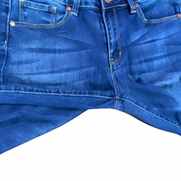 K's More Stretch High Rise Denim Skinny Blue Jeans Raw Hem Size 5 - Picture 11 of 12